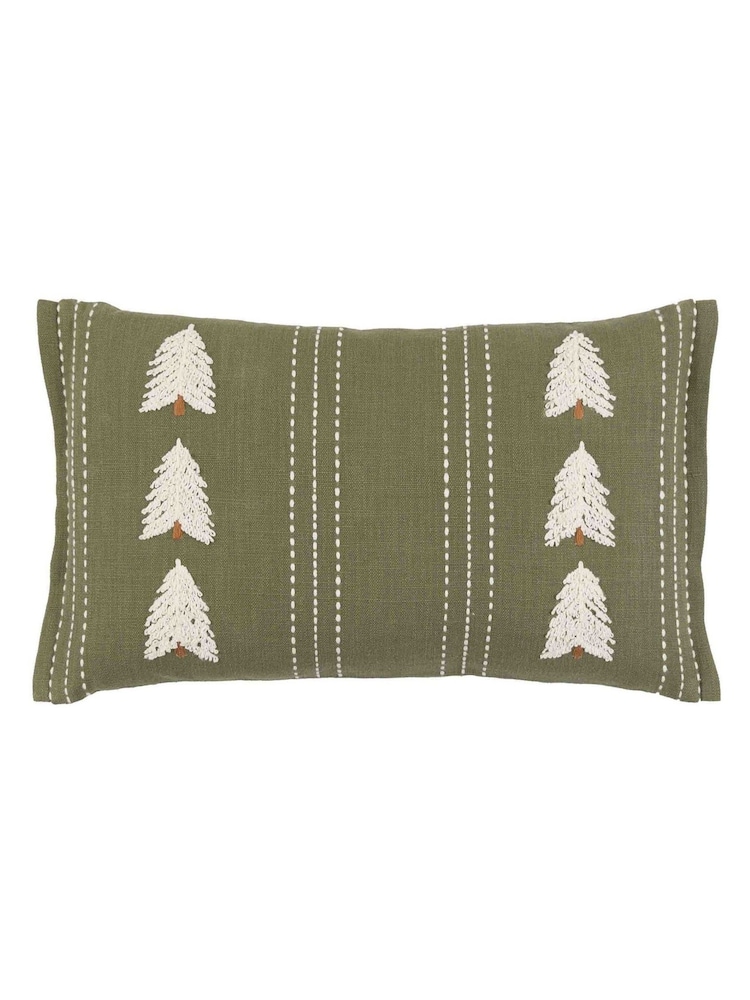 Gallery Home Green Forest Tree Embroidered Cushion - Image 4 of 4