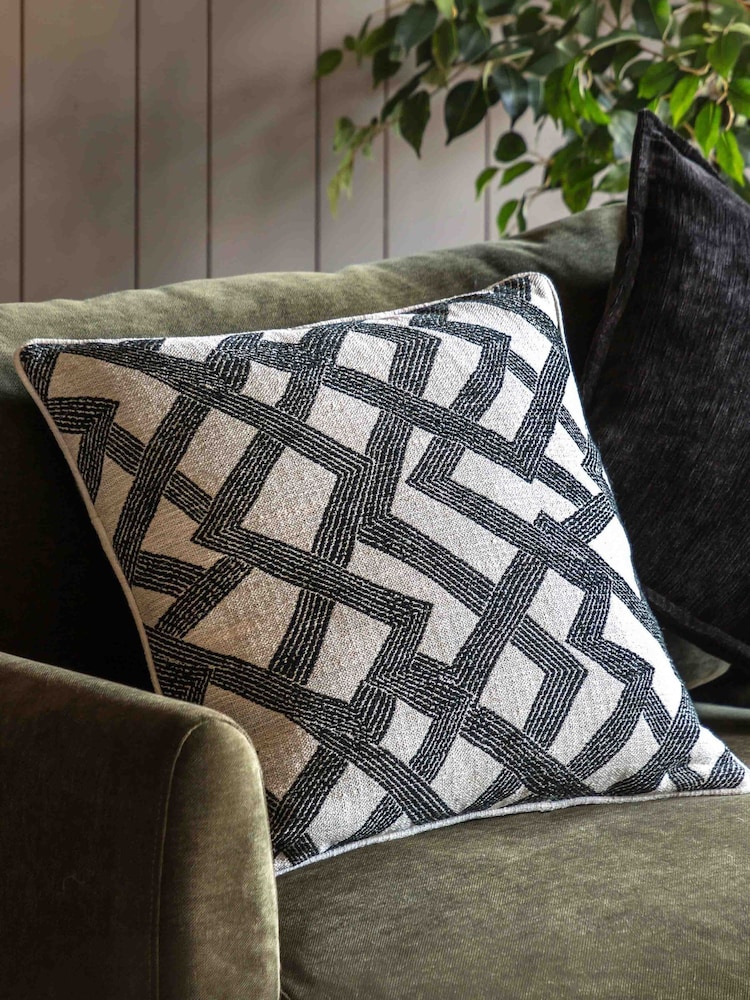 Gallery Home Grey Celestia Jacquard Cushion - Image 1 of 4 Gallery Home Grey Celestia Jacquard Cushion - Image 1 of 4
