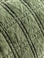 Gallery Home Green Cotton Velvet Quilted Bedspread - Image 3 of 4