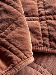 Gallery Home Brown Cotton Velvet Quilted Bedspread - Image 4 of 5