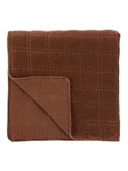 Gallery Home Brown Cotton Velvet Quilted Bedspread - Image 5 of 5