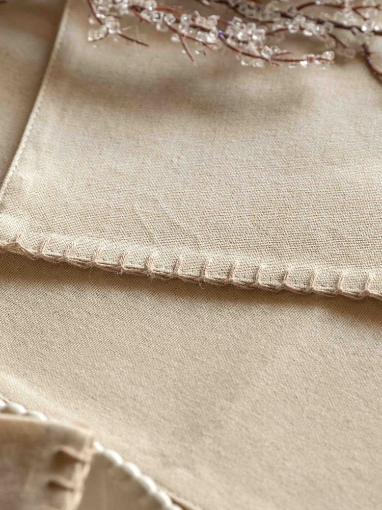 Gallery Home Cream Deco Luxe Snowdrop Table Runner - Image 2 of 4