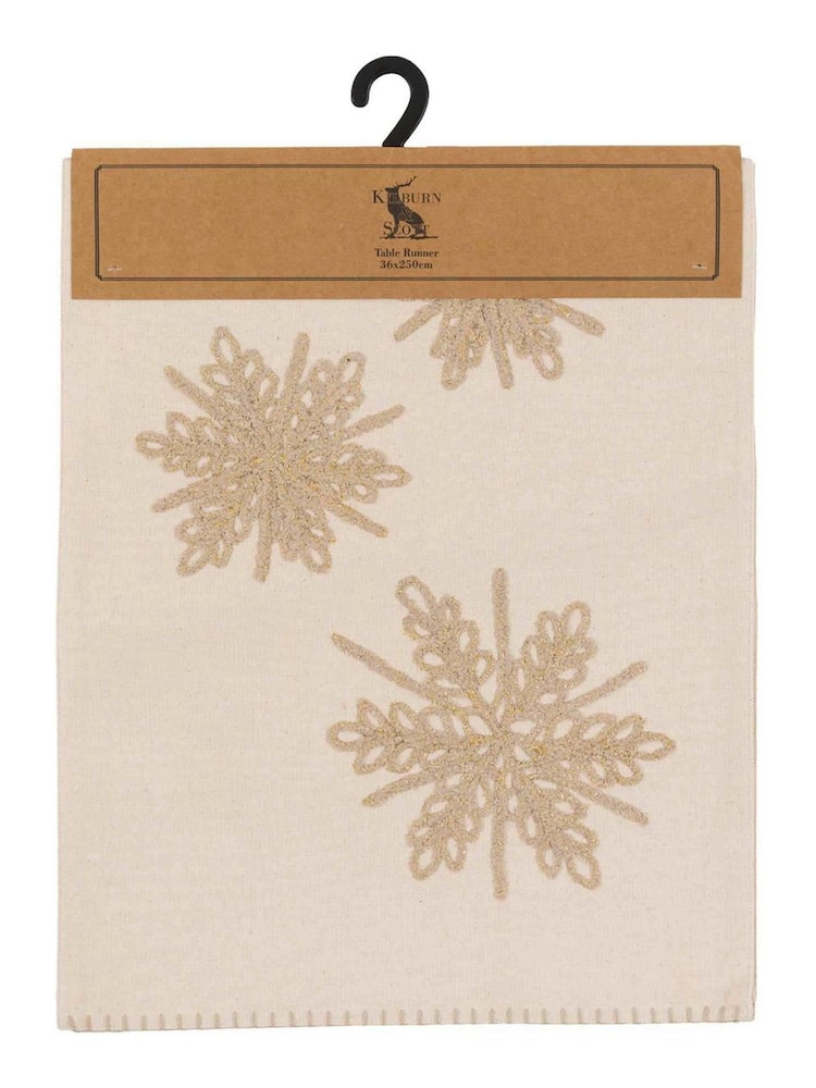 Gallery Home Cream Deco Luxe Snowdrop Table Runner - Image 4 of 4