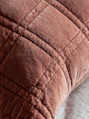 Gallery Home Brown Cotton Velvet Quilted Cushion - Image 3 of 4