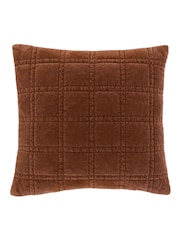 Gallery Home Brown Cotton Velvet Quilted Cushion - Image 4 of 4