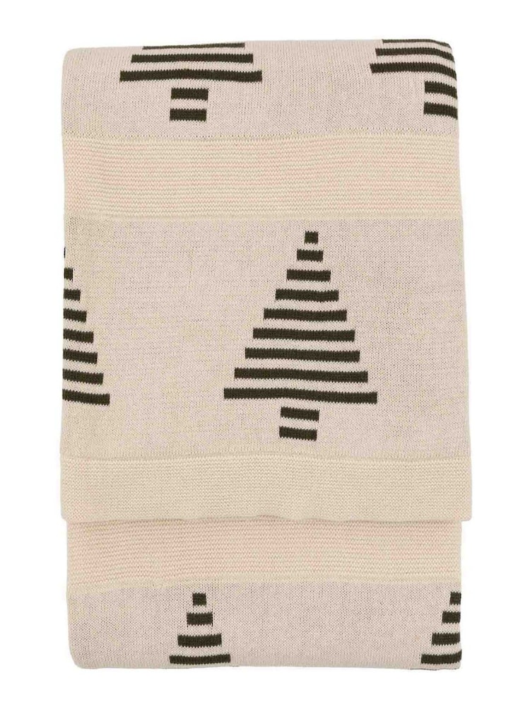 Gallery Home Natural Forest Tree Knit Throw - Image 4 of 4
