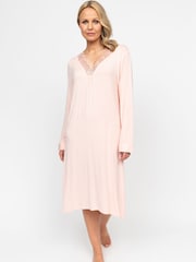 Cyberjammies Pink Nora Rose Long Sleeve Short Nightdress - Image 1 of 4
