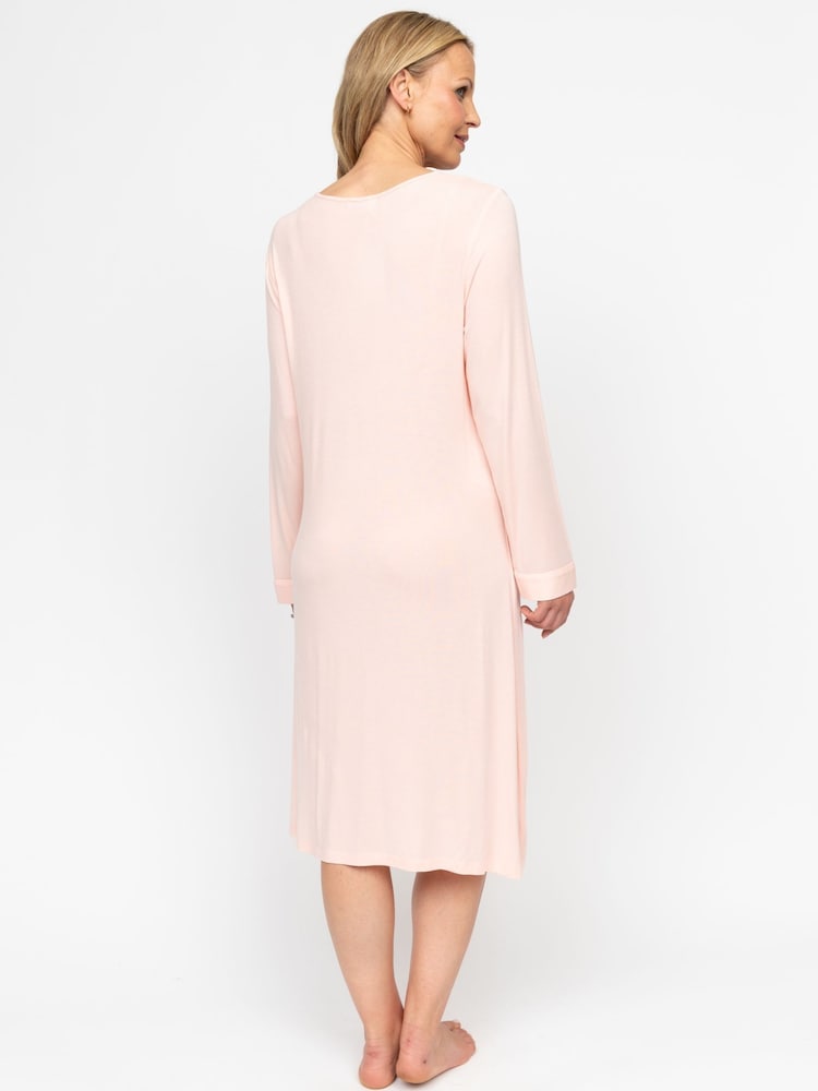Cyberjammies Pink Nora Rose Long Sleeve Short Nightdress - Image 2 of 4 Cyberjammies Pink Nora Rose Long Sleeve Short Nightdress - Image 2 of 4