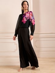 Love & Roses Bluse mit Rundhalsausschnitt und Print - Bild 3 von 4