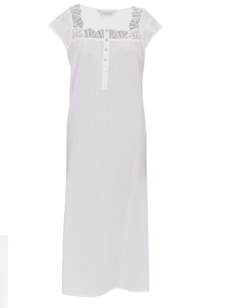 Cyberjammies White Nora Rose Detail Seersucker Long 100% Cotton Nightdress - Image 4 of 4