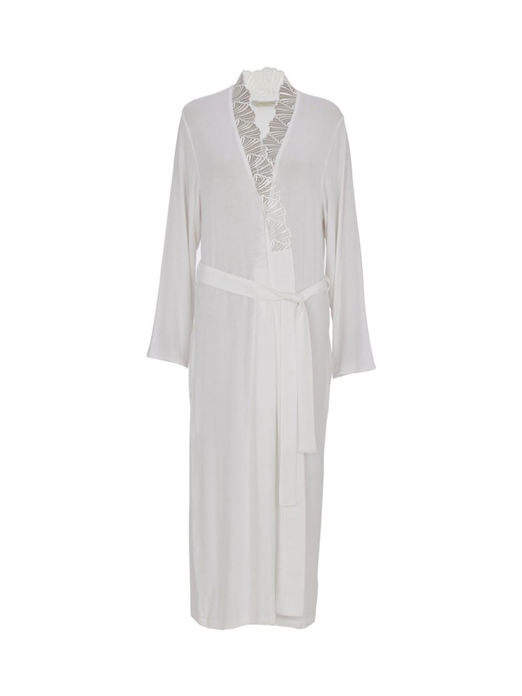 Cyberjammies White Nora Rose Long Sleeve Jersey Dressing Gown - Image 4 of 4