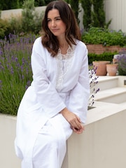 Cyberjammies Nora Rose Seersucker Long Dressing 100% Cotton Gown - Image 3 of 4
