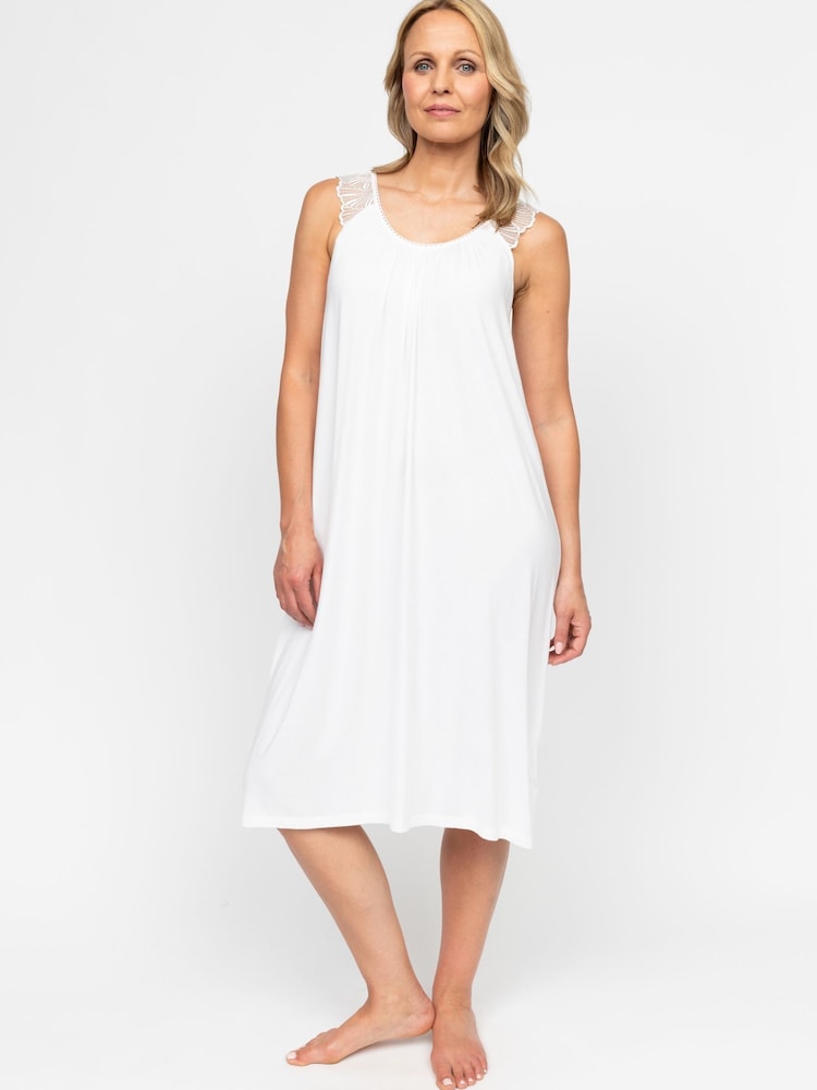 Cyberjammies White Nora Rose Long Sleeve Short Nightdress - Image 1 of 4