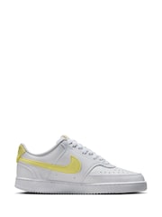 Nike White/Lemon Court Vision Low Trainers - Image 1 of 10