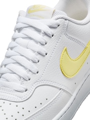 Nike White/Lemon Court Vision Low Trainers - Image 10 of 10