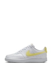 Nike White/Lemon Court Vision Low Trainers - Image 2 of 10