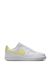 Nike White/Lemon Court Vision Low Trainers - Image 3 of 10
