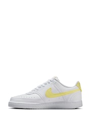 Nike White/Lemon Court Vision Low Trainers - Image 4 of 10