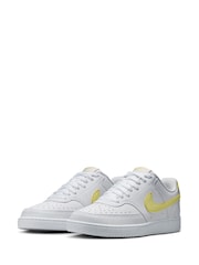 Nike White/Lemon Court Vision Low Trainers - Image 5 of 10