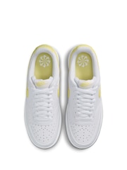 Nike White/Lemon Court Vision Low Trainers - Image 7 of 10