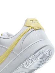 Nike White/Lemon Court Vision Low Trainers - Image 9 of 10