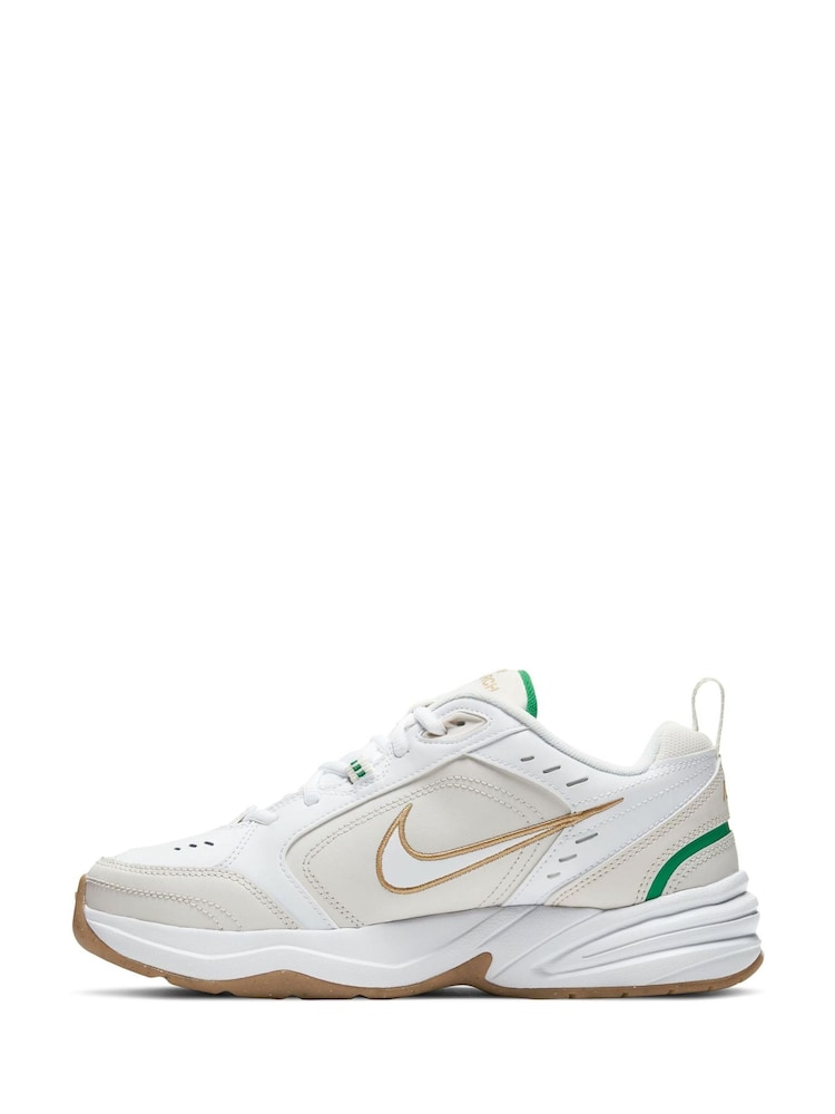 Nike White/Gold Air Monarch Gym Trainers - Image 2 of 8