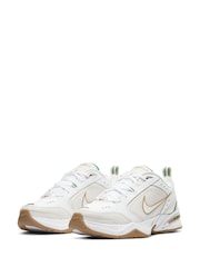 Nike White/Gold Air Monarch Gym Trainers - Image 3 of 8