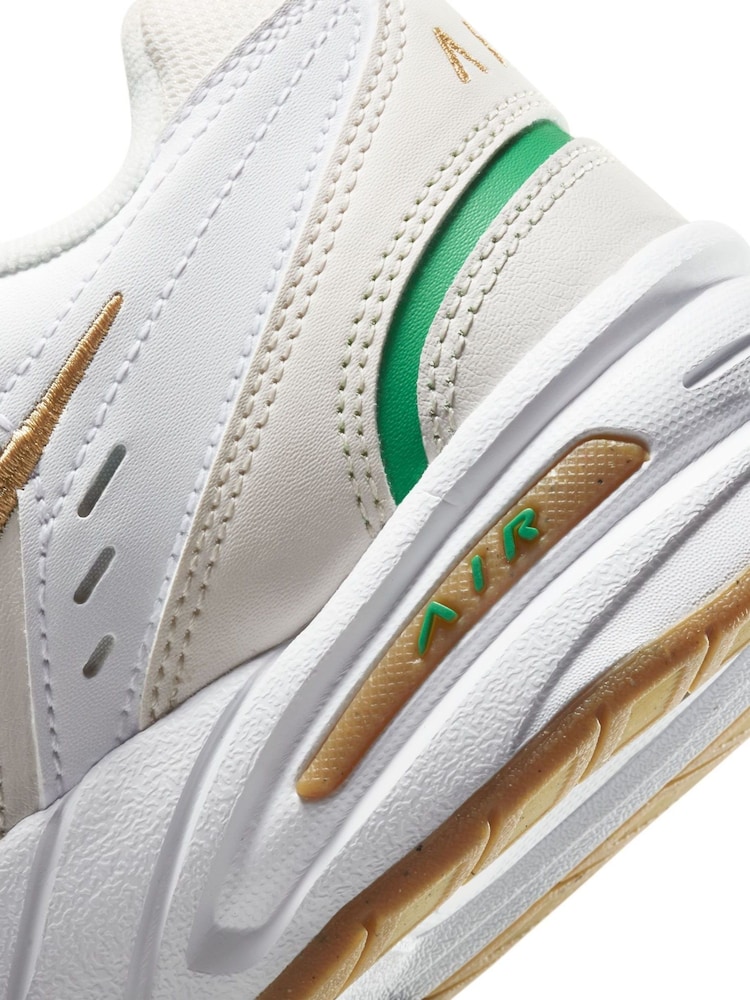 Nike White/Gold Air Monarch Gym Trainers - Image 8 of 8