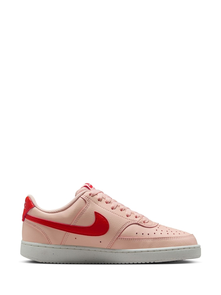 Nike Pink Red Court Vision Low Trainers - Image 1 of 10