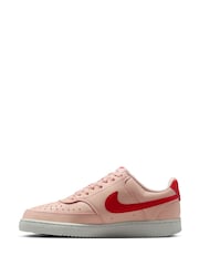 Nike Pink Red Court Vision Low Trainers - Image 2 of 10