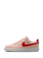 Nike Pink Red Court Vision Low Trainers - Image 4 of 10