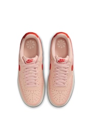 Nike Pink Red Court Vision Low Trainers - Image 7 of 10