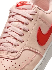 Nike Pink Red Court Vision Low Trainers - Image 9 of 10