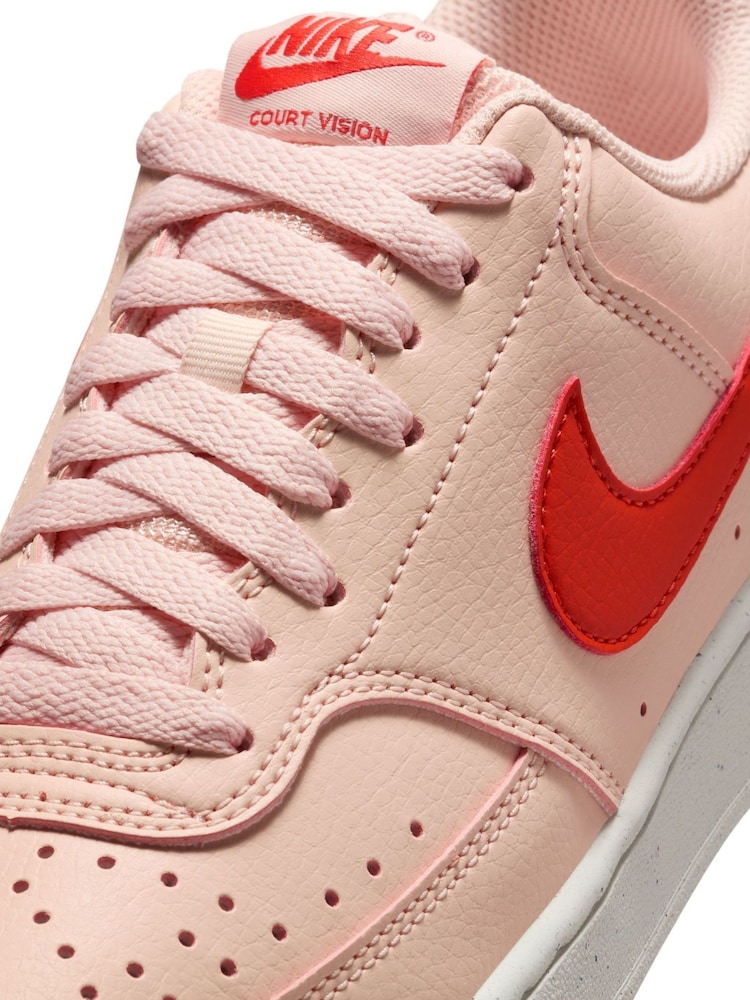 Nike Pink Red Court Vision Low Trainers - Image 9 of 10