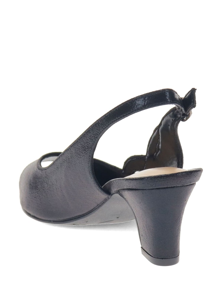 أسود - Pavers Peep-Toe Slingback Shoes - صورة 5 من 5