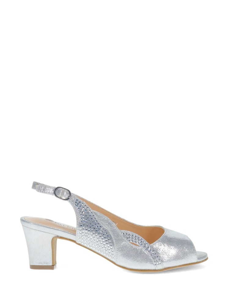 فضي - Pavers Peep-Toe Slingback Shoes - صورة 1 من 5