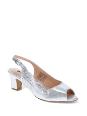 فضي - Pavers Peep-Toe Slingback Shoes - صورة 2 من 5