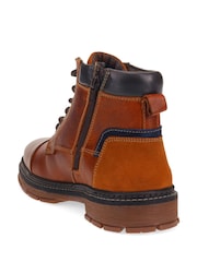 بني فاتح - Pavers Leather Lace Up Boots - صورة 4 من 5