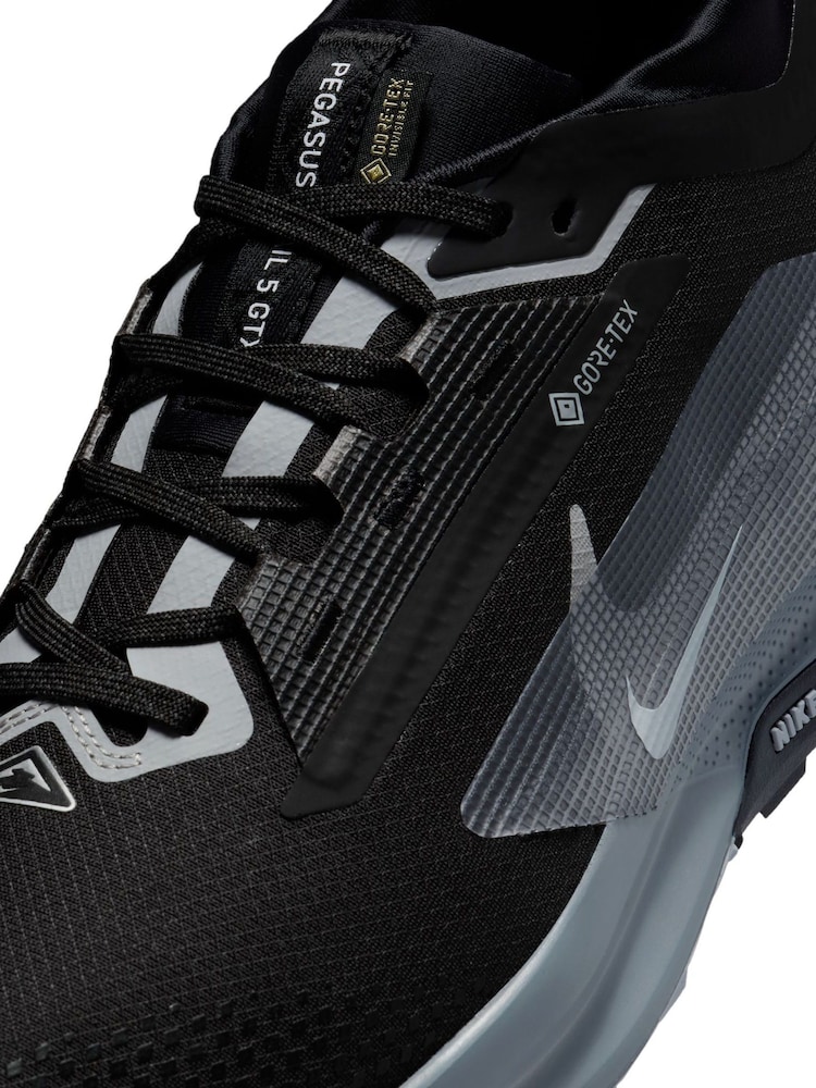 Nike Black/Grey Pegasus Trail 5 GORETEX Trail Running Trainers - Image 12 of 12 Nike Black/Grey Pegasus Trail 5 GORETEX Trail Running Trainers - Image 12 of 12