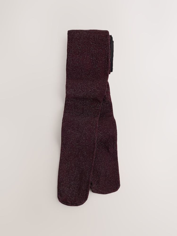 Burgundy Red Sparkle Tights - Image 1 of 3 Burgundy Red Sparkle Tights - Image 1 of 3