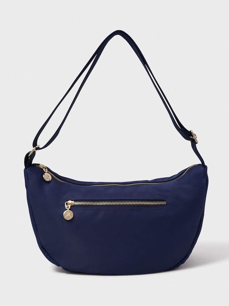 Crew Clothing Company Blue Nylon Cross-Body Bag - Image 1 of 4