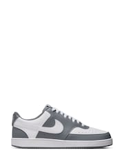 Nike Grey/White Court Vision Low Trainers - Image 1 of 10