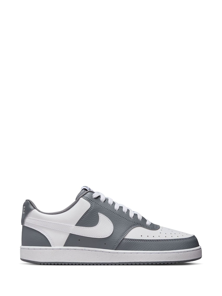 Nike Grey/White Court Vision Low Trainers - Image 1 of 10