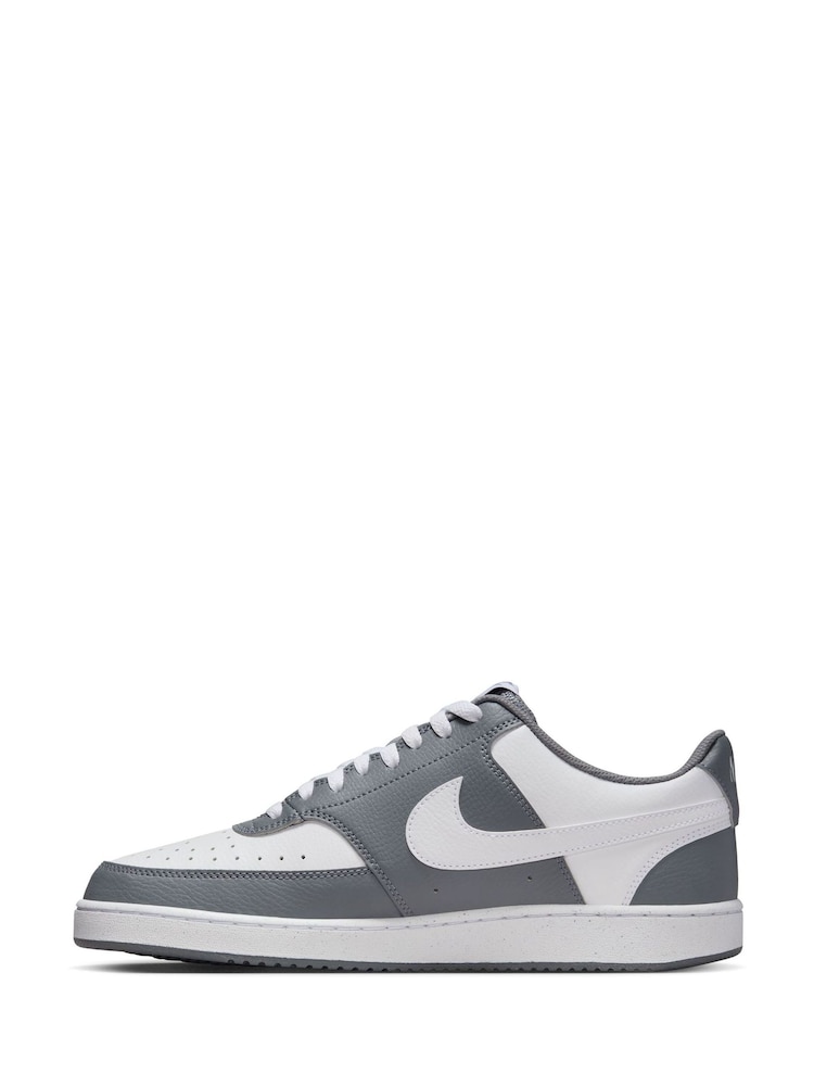 Nike Grey/White Court Vision Low Trainers - Image 2 of 10