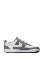 Nike Grey/White Court Vision Low Trainers - Image 3 of 10