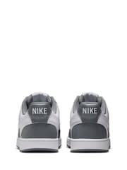 Nike Grey/White Court Vision Low Trainers - Image 6 of 10
