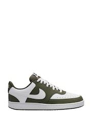 Nike Medium Olive White Court Vision Low Trainers - Image 1 of 4
