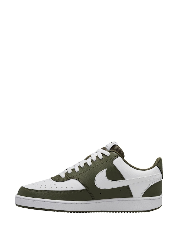 Nike Medium Olive White Court Vision Low Trainers - Image 2 of 4
