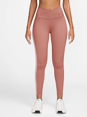 Nike Rust Pink One High Waited 7/8 Leggings - Image 1 of 3