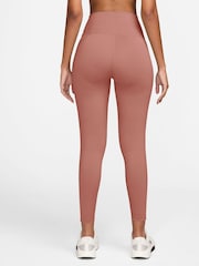 Nike Rust Pink One High Waited 7/8 Leggings - Image 2 of 3
